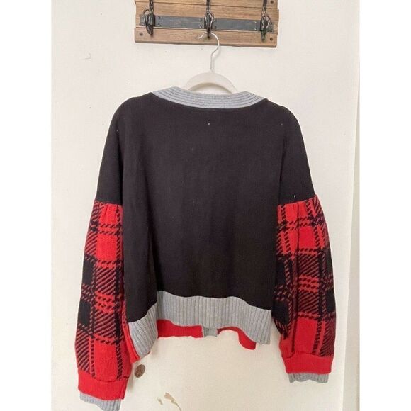 NWT FREE PEOPLE PDX PLAID CARDI CARDIGAN SWEATER - Picture 3 of 3